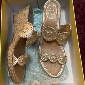 Gently used jack rogers wedges comes with box
